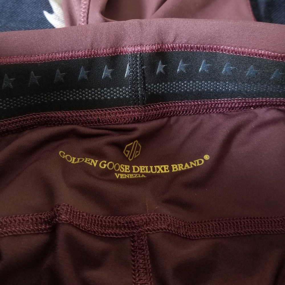 Golden Goose Logo Leggings Size S Small Maroon - Picture 4 of 6